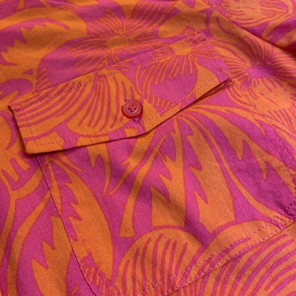 TALBOTS Hawaiian Print Button Down Shirt - Picture 7 of 9